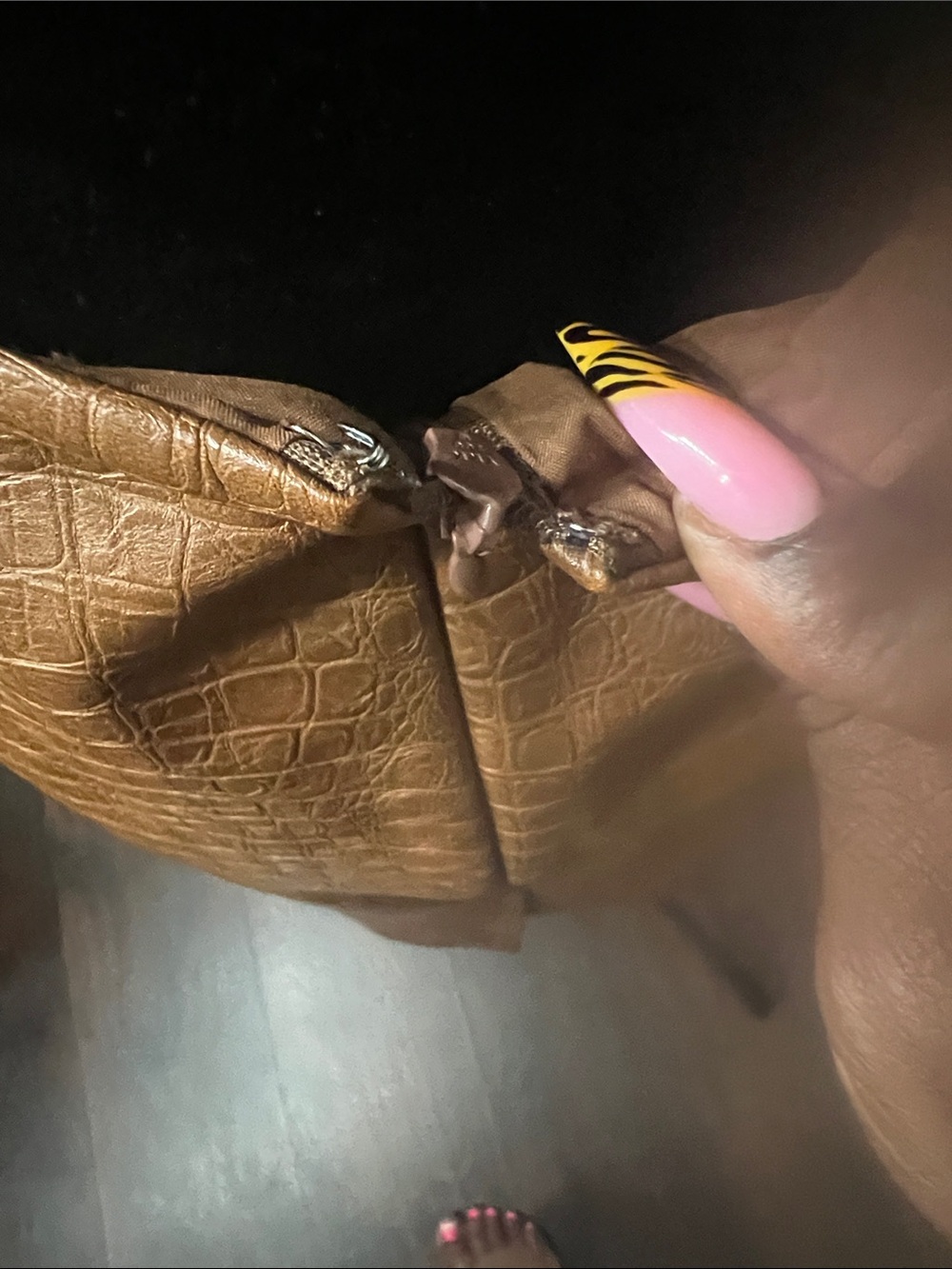Anne Klein Brown Croc-Embossed Pencil Skirt - Picture 9 of 15